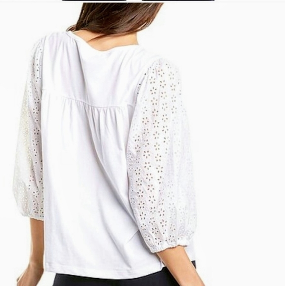 NWT J Crew Eyelet Yoke top - Picture 3 of 4